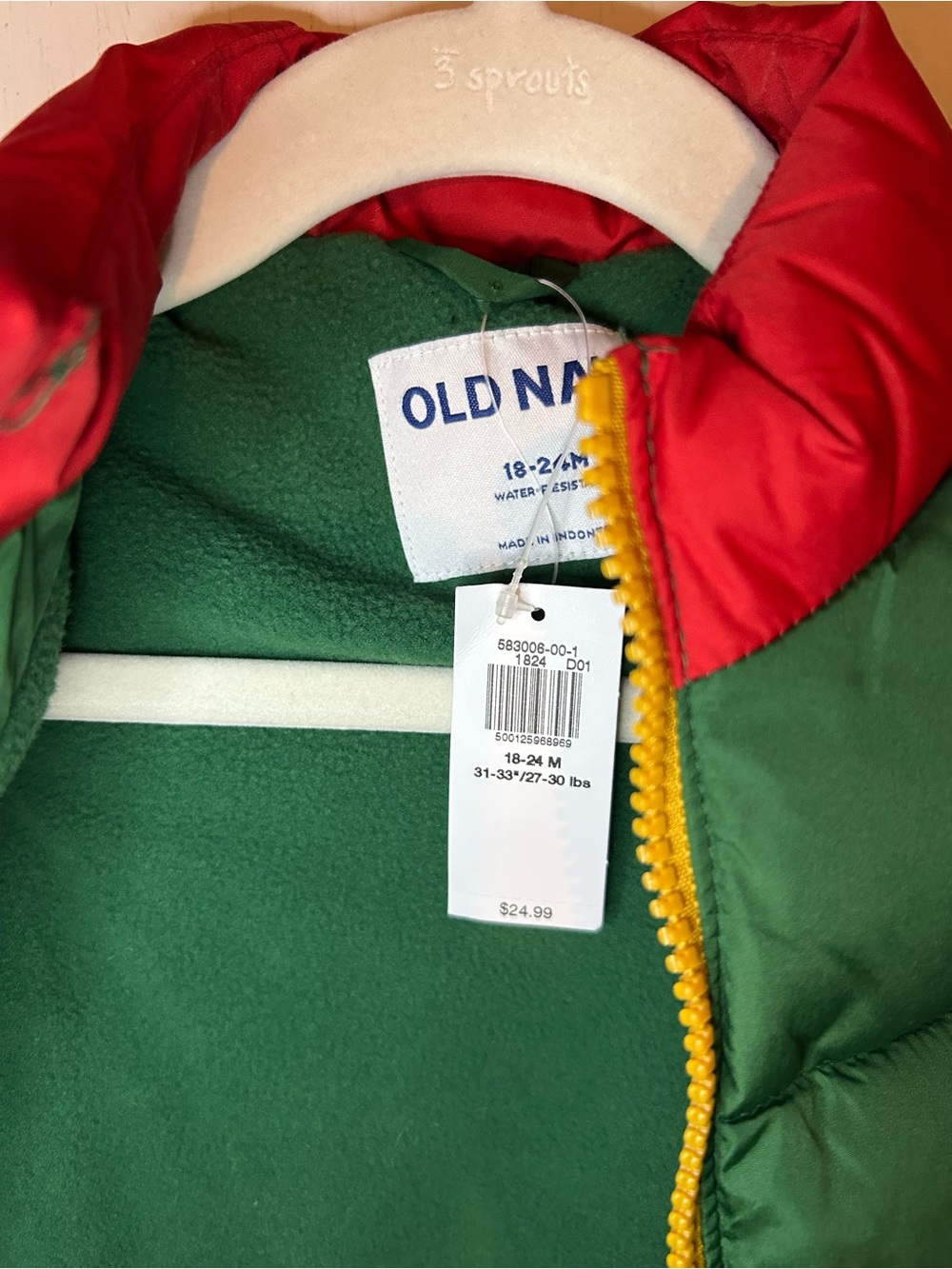 Toddler Color Block Puffer Vest